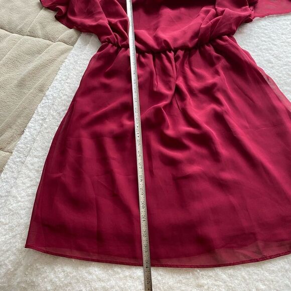 Charming Charlie Maroon Cocktail Dress Size Small - Picture 6 of 10
